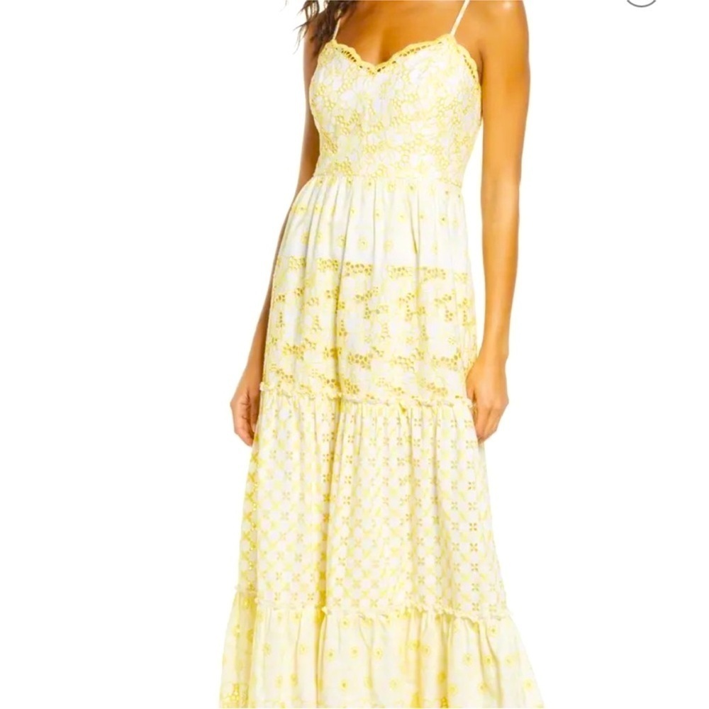 Lilly Pulitzer Yellow and White Maxi Dress